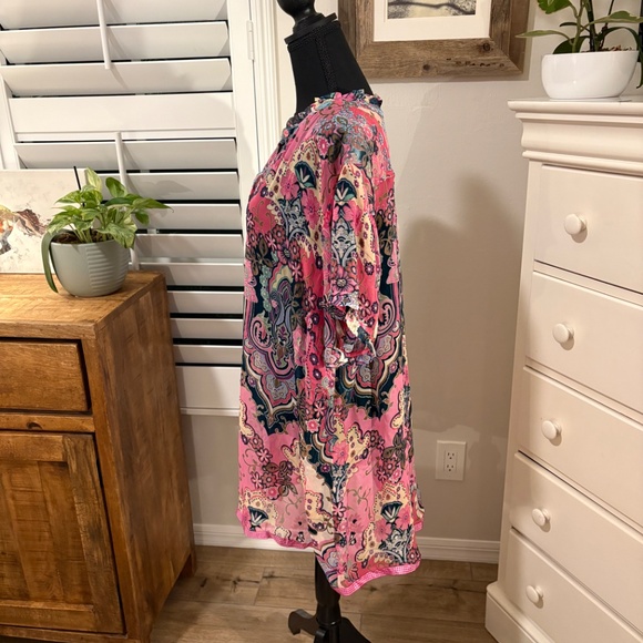 Johnny Was ZOLI TAPE HEM BURNOUT TUNIC 2X - Picture 4 of 10